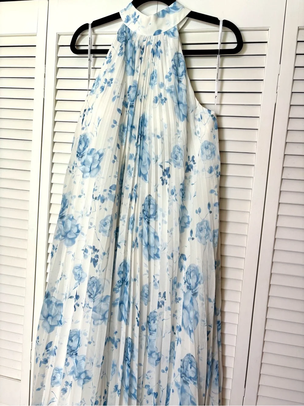 New AW Bridal Louise  Blue Botanical Floral Pleated Gown 6 - Picture 6 of 9